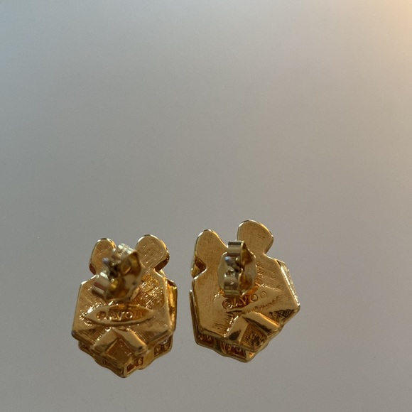 Vintage Avon Golf-tone and crystal earrings Holiday, Christmas New Year’s Eve - Picture 2 of 5